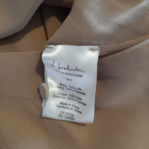Aritzia T. Babaton 100% Silk Dress, Taupe, Size Small - Picture 10 of 16